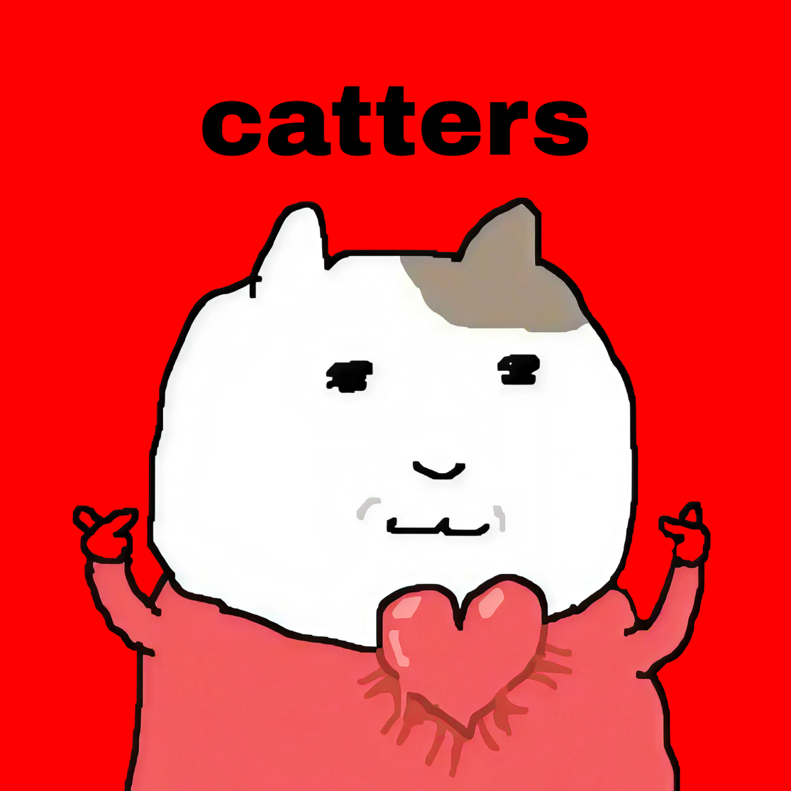 Catters holding a heart